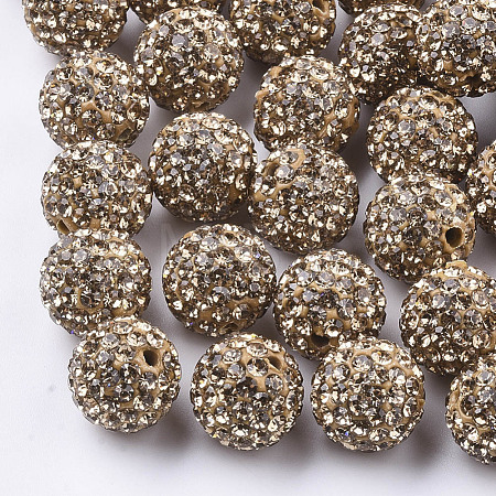 Handmade Polymer Clay Rhinestone Beads RB-S250-12mm-A25-1
