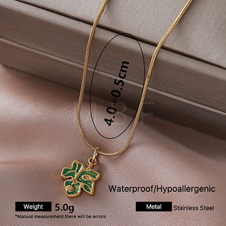 Vintage 304 Stainless Steel Enamel Pendant Necklaces for Women QF9765-3-1