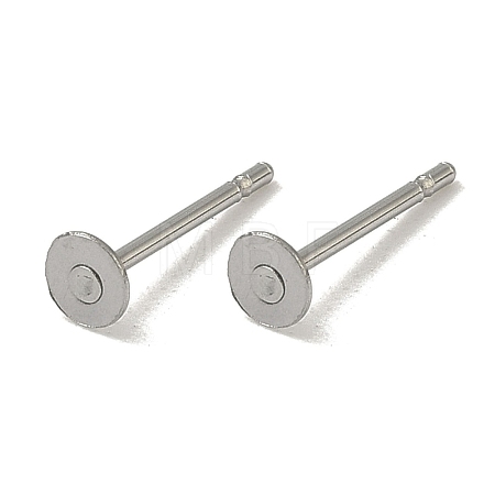Non-Tarnish 316 Surgical Stainless Steel Flat Round Blank Peg Stud Earring Settings STAS-R073-06G-1