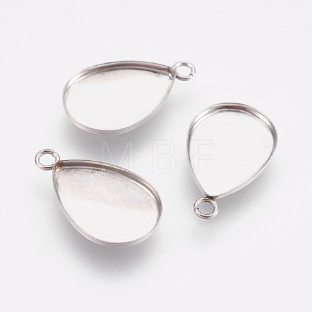 Tarnish Resistant 304 Stainless Steel Pendant Cabochon Settings STAS-I097-055-14P-1