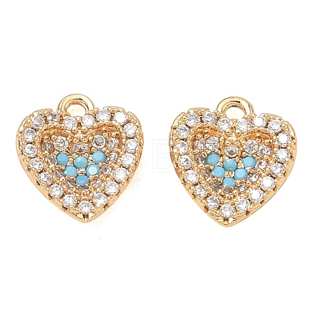 Brass Micro Pave Sky Blue Cubic Zirconia Charms CU-CBAB0CF-14G-1