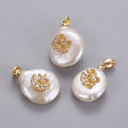 Natural Cultured Freshwater Pearl Pendants KK-L187-13G-1
