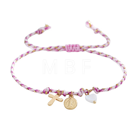 Religion Brass & Natural Shell Charm Bracelets KR4902-4-1