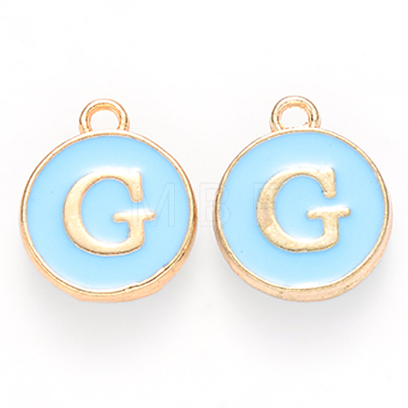 Golden Plated Alloy Enamel Charms X-ENAM-S118-04G-1