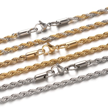 304 Stainless Steel Rope Chain Necklaces NJEW-M124-09-1