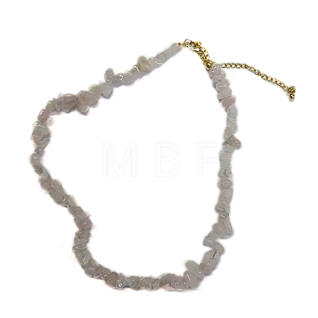 Natural Rose Quartz Chips Beaded Necklace NJEW-FZ00004-07-1