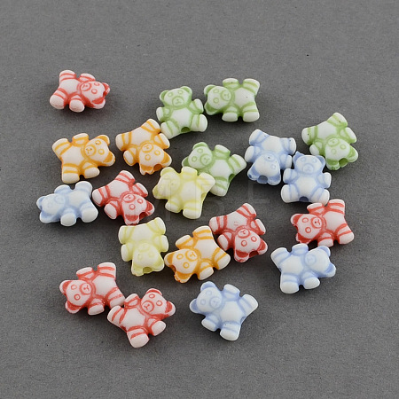 Craft Style Bear Acrylic Beads MACR-S245-01-1