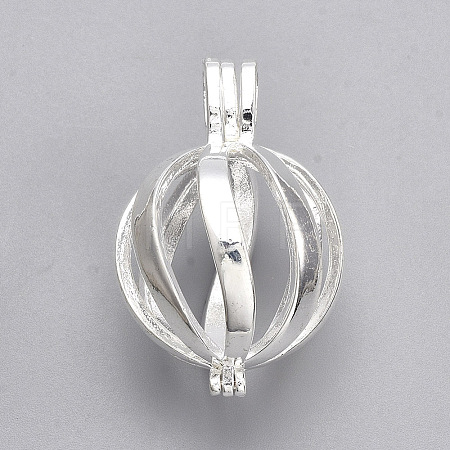 Rack Plating Brass Cage Pendants LS-KK-S751-064S-1
