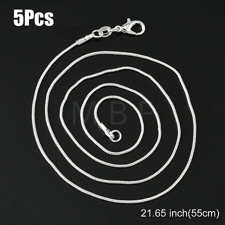 Brass Round Snake Chain Necklace with Lobster Claw Clasps MAK-YW0001-15D-1