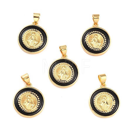 Brass Enamel Pendants KK-P209-03G-01-RS-1