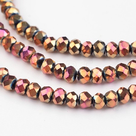 Electroplate Glass Beads Strands EGLA-P018-2mm-F02-1