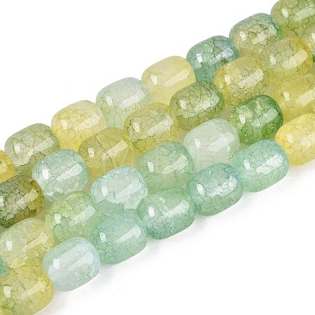 Baking Paint Crackle Glass Beads Strands DGLA-N019-01B-08-1