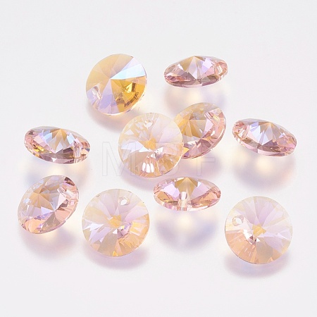 Faceted Glass Rhinestone Charms RGLA-F049-6mm-223PS-1