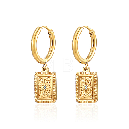 304 Stainless Steel Rhinestone Hoop Earrings PU7935-2-1