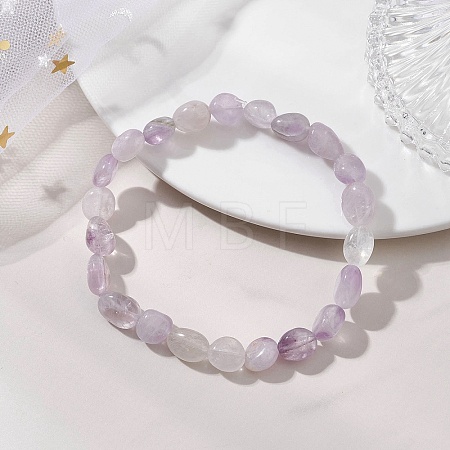 Natural Lavender Amethyst Beaded Bracelets BJEW-JB13145-1
