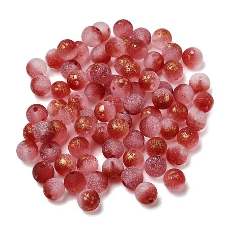 Frosted Transparent Glass Beads GLAA-A045-04J-1