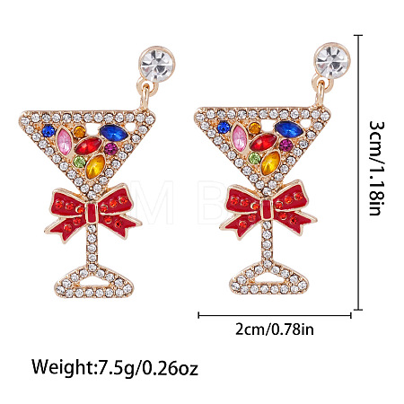 Christmas Alloy Dangle Stud Earrings FS-WG10992-03-1