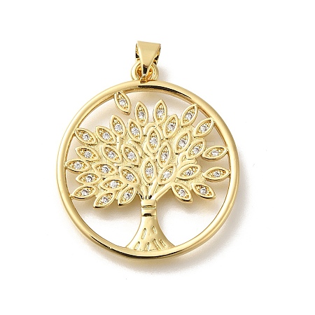 Rack Plating Brass with Cubic Zirconia Pendants KK-Z086-11G-01-1