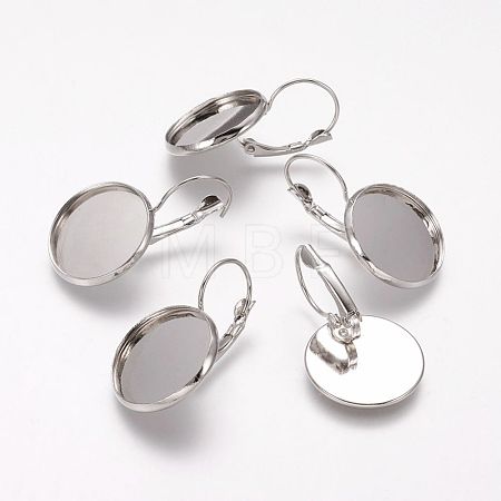Brass Leverback Earring Findings X-KK-H024-P-1