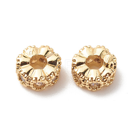 Brass Clear Cubic Zirconia Spacer Beads LS-KK-G420-22G-1
