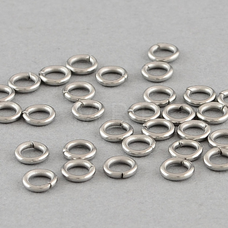 Tarnish Resistant 304 Stainless Steel Open Jump Rings A-STAS-Q186-02-6x1mm-1