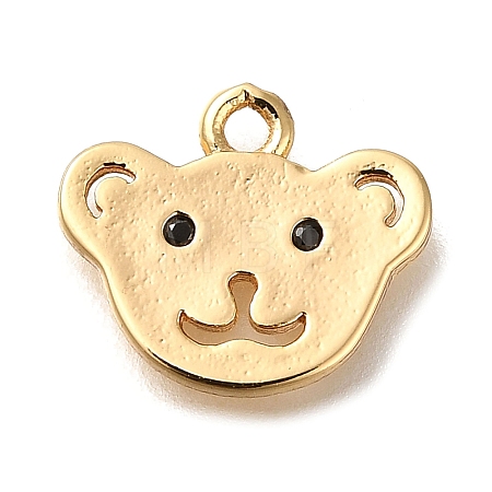 Brass Micro Pave Cubic Zirconia Pendants KK-M301-01G-1