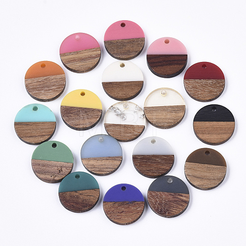 Resin & Walnut Wood Pendants X-RESI-S358-02C-1