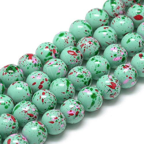 Baking Painted Glass Beads Strands DGLA-S115-8mm-S48-1