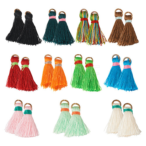 110Pcs 11 Colors Polyester Tassel Pendants FIND-TA0002-44-1