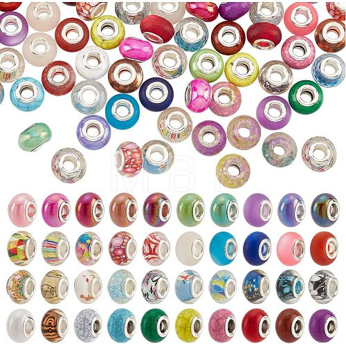  120Pcs 4 Style Resin & Acrylic European Beads OPDL-NB0001-15-1