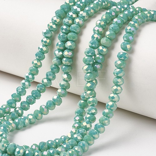 Electroplate Opaque Glass Beads Strands EGLA-A034-P8mm-T06-1