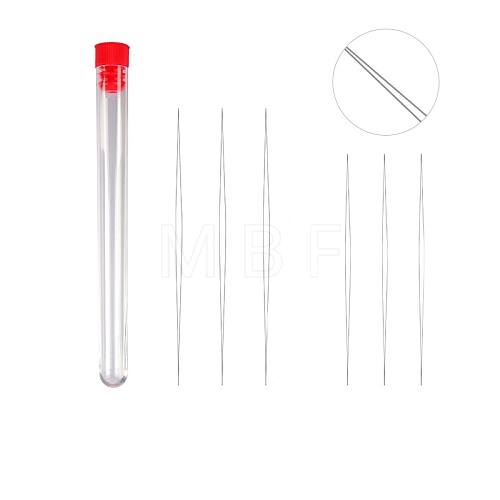 Tarnish Resistant Stainless Steel Collapsible Big Eye Beading Needles X-SENE-PW0013-02F-1