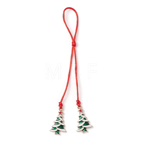 Christmas Tree Alloy Enamel Pendant Decorations HJEW-JM02302-1