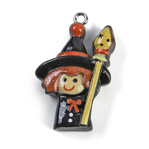 Halloween Theme Resin Pendants RESI-M046-01O-1