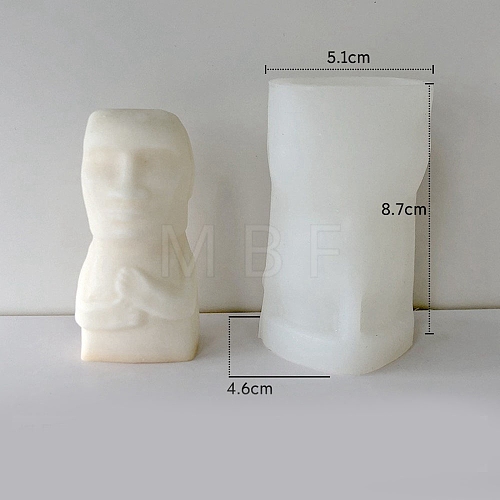 Nordic Style Abstract Art Moai Statue DIY Silicone Candle Molds PW-WG90695-01-1