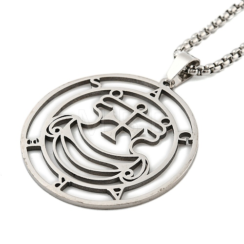 201 Stainless Steel Pendant Necklaces NJEW-H030-01P-1