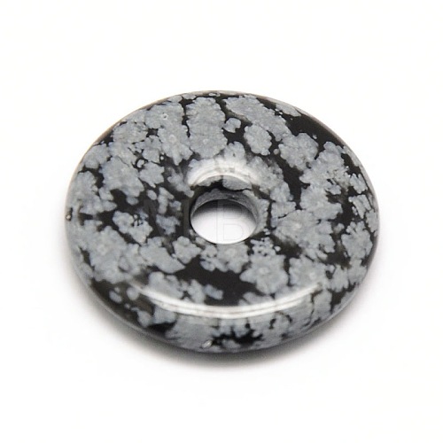 Donut/Pi Disc Natural Gemstone Pendants G-L234-30mm-02-1