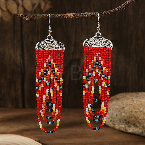 Bohemian Style Tassel Dangle Earrings UJ7824-1-1