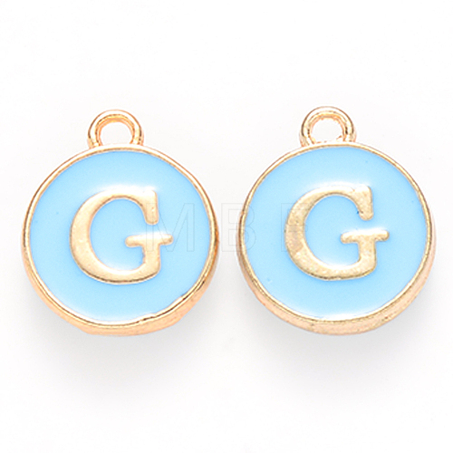 Golden Plated Alloy Enamel Charms X-ENAM-S118-04G-1