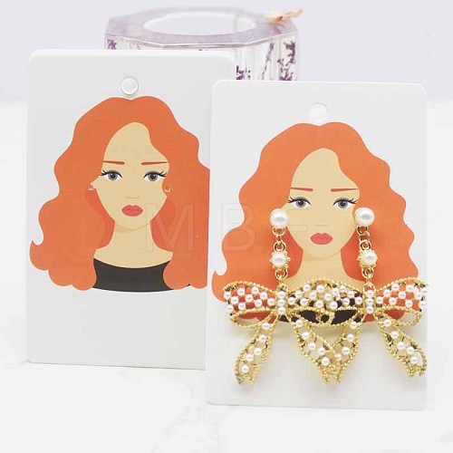 100Pcs Paper Jewelry Display Cards for Earring Storage PAAG-PW0005-09C-1