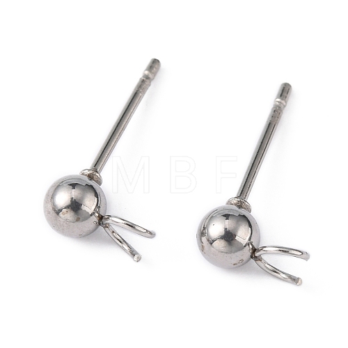 304 Stainless Steel Stud Earring Findings STAS-G012-2-1