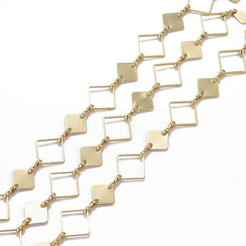 Handmade Brass Rhombus Link Chains CHC-I036-07G-1