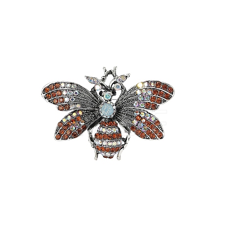 Bee Alloy Rhinestone Brooch PW-WGAD9CF-04-1