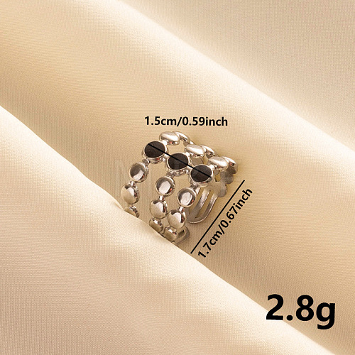 Stylish 304 Stainless Steel Enamel Cuff Ring BK9013-1-1