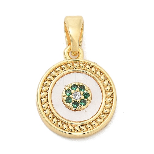 Brass Micro Pave Cubic Zirconia Pendents KK-M303-01G-02-1