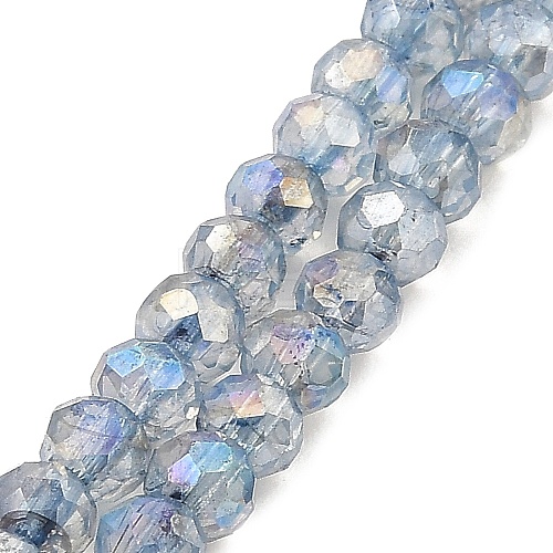 Spray Painted Imitation Jade Glass Beads Strands GLAA-P058-01A-03-1