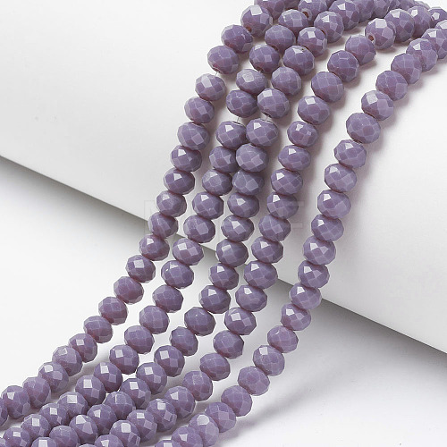 Opaque Solid Color Imitation Jade Glass Beads Strands EGLA-A044-P6mm-D11-1