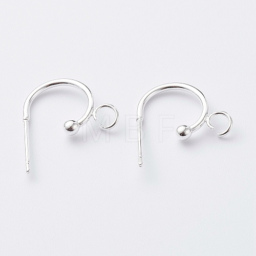 304 Stainless Steel Half Hoop Earrings X-STAS-Z028-B02-S-1