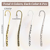 24Pcs 4 Styles Zinc Alloy Bookmark Findings FIND-PA0001-73-2