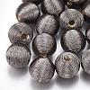 Wood Beads Covered with Polyester Cord Wire WOVE-S117-16mm-03-2
